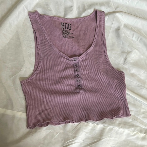 Urban Outfitters Tops - Urban Outfitters BDG Lavender/Light Purple Button Up Cropped Tank Top